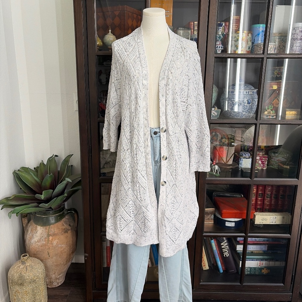 J Jill, Duster Sweater with Diamond Pattern, size XL